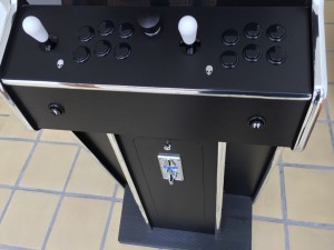 Monster arcade MAME cabinet control panel with white bat tops