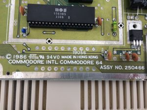 Commodore 64 Version B-3 motherboard, Assy 250466. Read more on www.breadbox64.com
