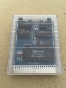 Commodore 64 Final Cartridge III+ cartridge presented in a transparent plastic shell