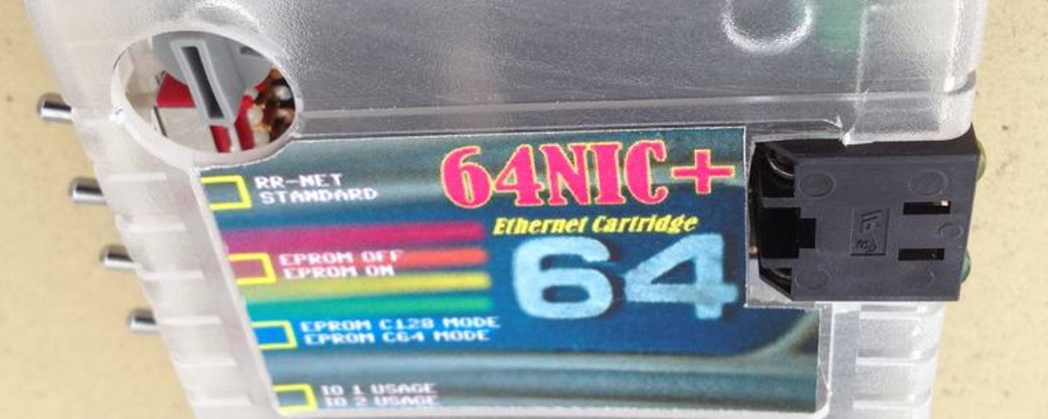 64 NIC+ ethernet network cartridge using RR-net, NET-64 or the TFE system