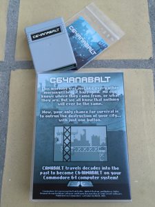 Commodore 64 C64anabalt game review on breadbox64.com. Bacside of the Game Cases with custom foam inserts.