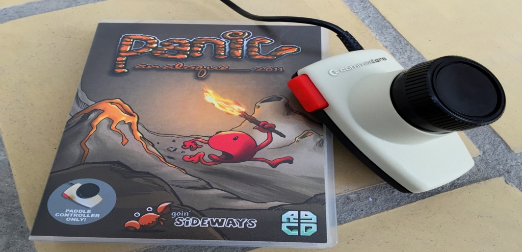 Commodore 64 Panic Analogue padle game from Goin' Sideways distributed by RGCD. Game review on breadbox64.com