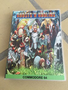 EasyFlash game cartridge with Ghost 'n Goblins game presented in a Universal Game case