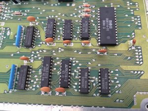 Commodore 64 Version B3, Assy 250466 motherboard. Capacitor mod. See more on breadbox64.com