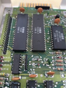 Commodore 64 Version B3, Assy 250466 motherboard. Capacitor mod. See more on breadbox64.com