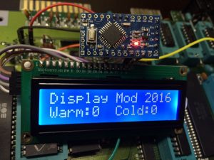 Using an Arduino Pro Mini to do warm and cold resets of a Commodore 64 C. The number of resets is shown on an I2C LCD dsiplay. Read more on breadbox64.com including the source code for the project.