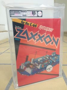Commodore 64 Synapse Zaxxon Video Game Authority grade of 85 (near mint+ condition). Read the post on breadbox64.com