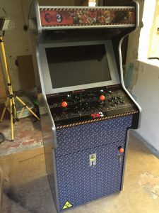 Vinyl wrap on the arcade machine build on breadbox64.com