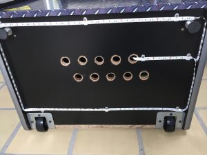 RGB LED strip mounted on the bottom of the arcade machine. 