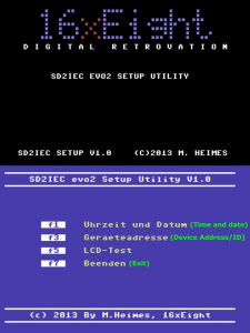 SD2IEC setup utility for the Commodore 64. Read more on breadbox64.com