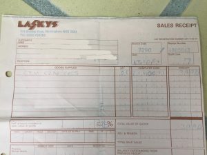 Commodore 1530 datasette receipt