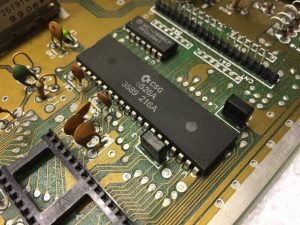 CIA 6526 chip replaced to fix keybord problem with Commodore 64 c