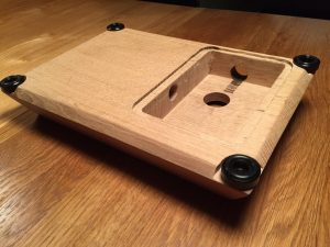 Fightstick made from a solid piece of oak wood. breadbox64.com