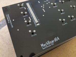 Black PCB for the Commodore 64 keyboard. breadbox64.com