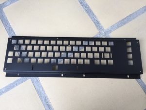 New keyboard for the Commodore 64 with aluminum brackets. breadbox64.com