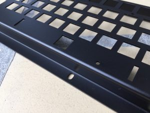 New keyboard for the Commodore 64 with aluminum brackets. breadbox64.com