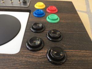 Happ arcade button used with the Xbox adaptive controller. physical disabled gaming. breadbox64.com